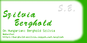 szilvia berghold business card